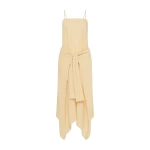 St. Agni Pinstripe Relaxed Cocoon Dress in Straw