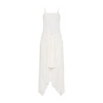 St. Agni Pinstripe Relaxed Cocoon Dress in White