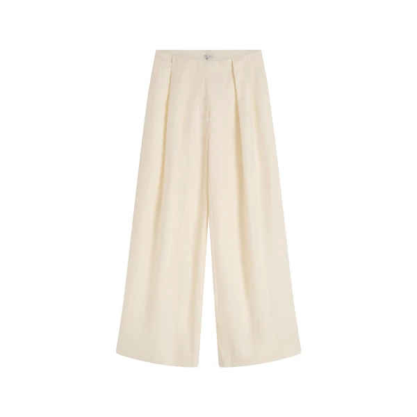 Pleat Loop Pants in Ivory