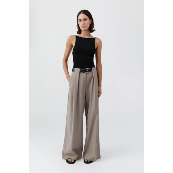 St. Agni Pleat Loop Pants in Mousse, view 2