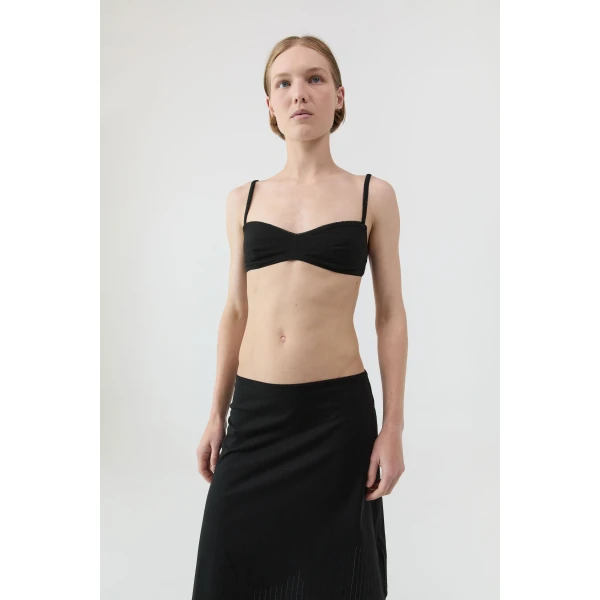 St. Agni Pointelle Bralette in Black, view 2