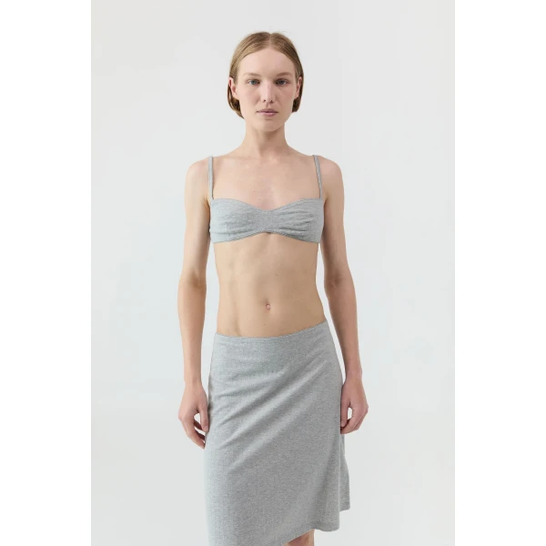 St. Agni Pointelle Bralette in Grey Marle, view 2