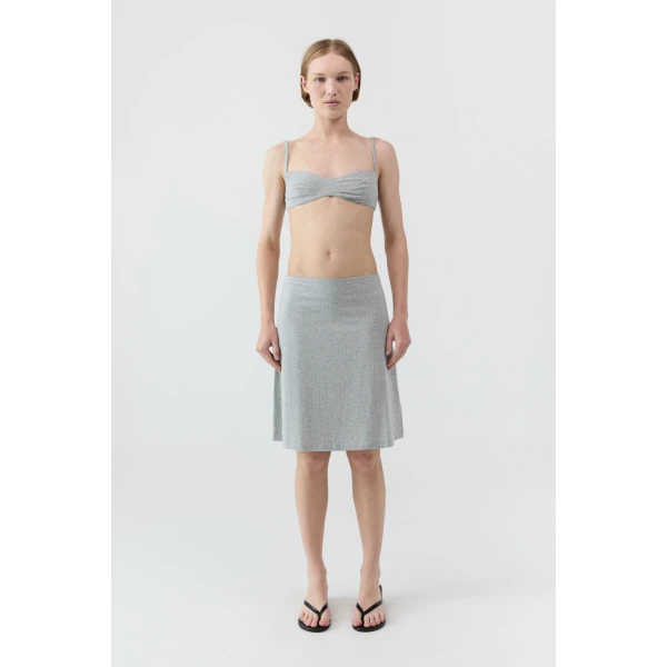 St. Agni Pointelle Bralette in Grey Marle, view 3