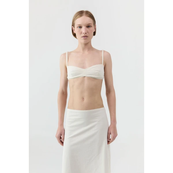 St. Agni Pointelle Bralette in Talco, view 2
