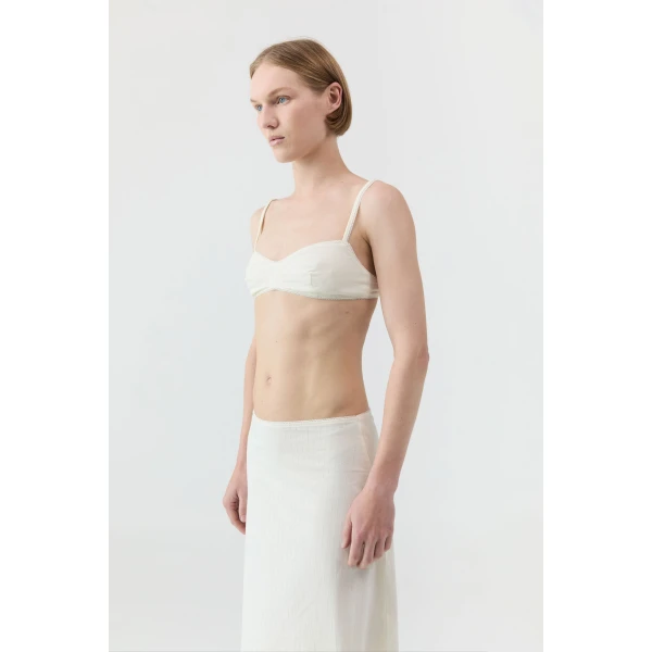 St. Agni Pointelle Bralette in Talco, view 4