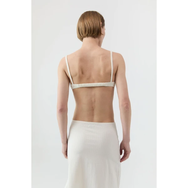 St. Agni Pointelle Bralette in Talco, view 5
