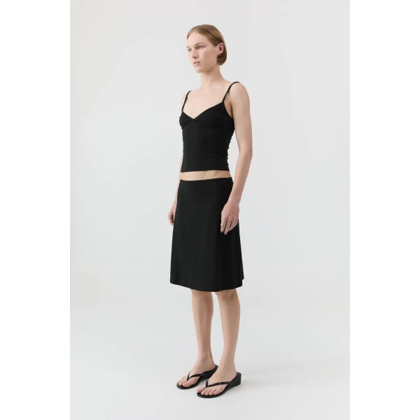 St. Agni Pointelle Cami in Black, view 4