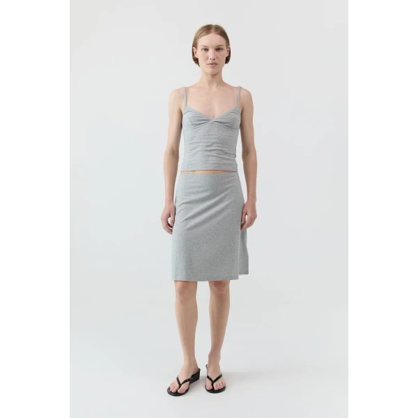 St. Agni Pointelle Cami in Grey Marle, view 2