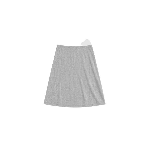 Pointelle Skirt in Grey Marle