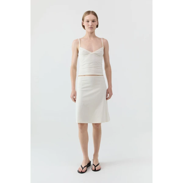 St. Agni Pointelle Skirt in Talco, view 2