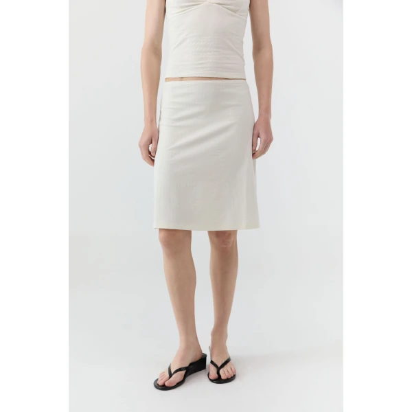 St. Agni Pointelle Skirt in Talco, view 3