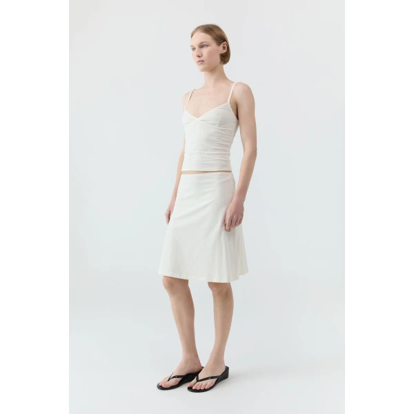 St. Agni Pointelle Skirt in Talco, view 4