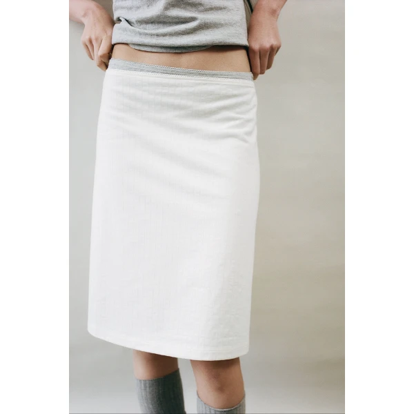 St. Agni Pointelle Skirt in Talco, view 6