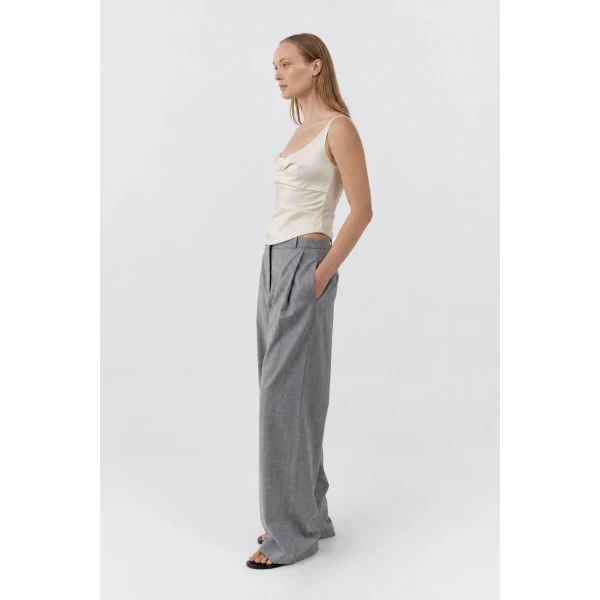 St. Agni Raw Silk Draped Bodice in Cloud Cream, view 4