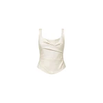 St. Agni Raw Silk Draped Bodice in Cloud Cream