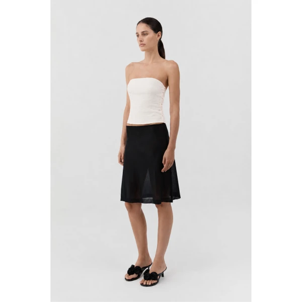 St. Agni Raw Silk Minimal Bodice in Cloud Cream, view 3