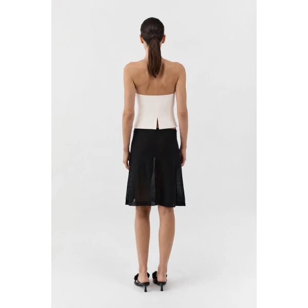 St. Agni Raw Silk Minimal Bodice in Cloud Cream, view 4