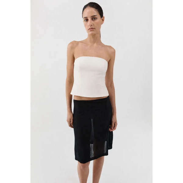St. Agni Raw Silk Minimal Bodice in Cloud Cream, view 5