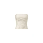 St. Agni Raw Silk Minimal Bodice in Cloud Cream