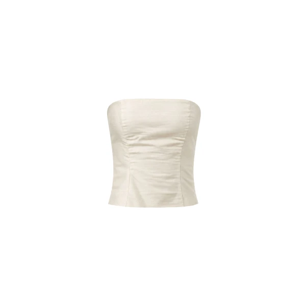 St. Agni Raw Silk Minimal Bodice in Cloud Cream