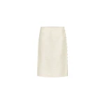 St. Agni Raw Silk Pencil Skirt in Cloud Cream