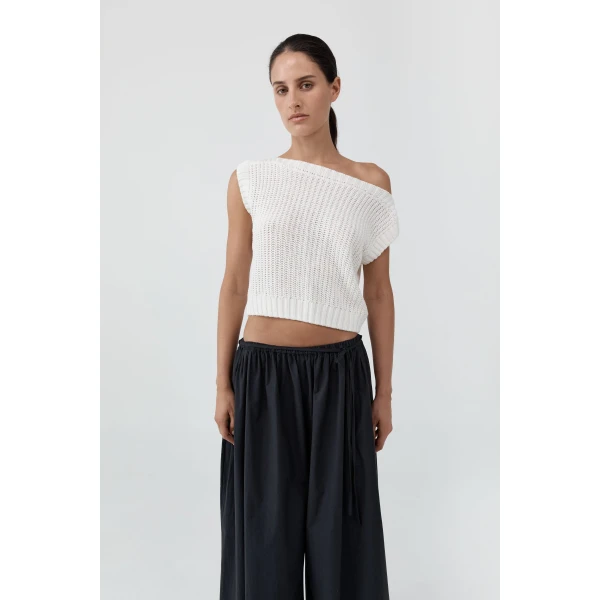 St. Agni Relaxed Bateau Top in Off White, view 2