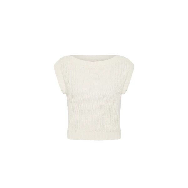 St. Agni Relaxed Bateau Top in Off White