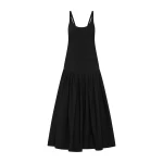 St. Agni Relaxed Pleat Dress in Black