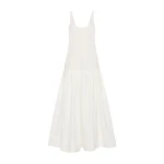 St. Agni Relaxed Pleat Dress in Off White