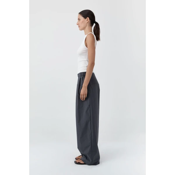 St. Agni Relaxed Pleat Pants in Iron Glaze, view 6