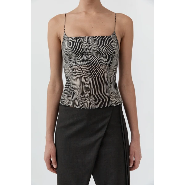 St. Agni Savannah Silk Cami in Sand, view 6
