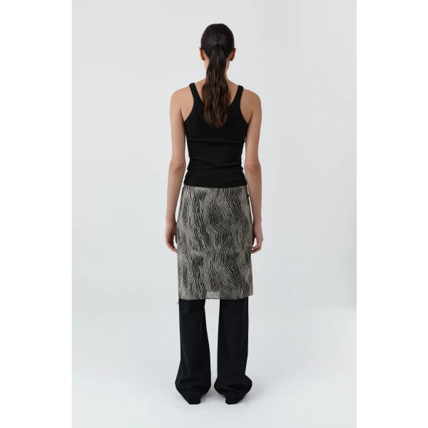 St. Agni Savannah Silk Wrap Skirt in Sand, view 4