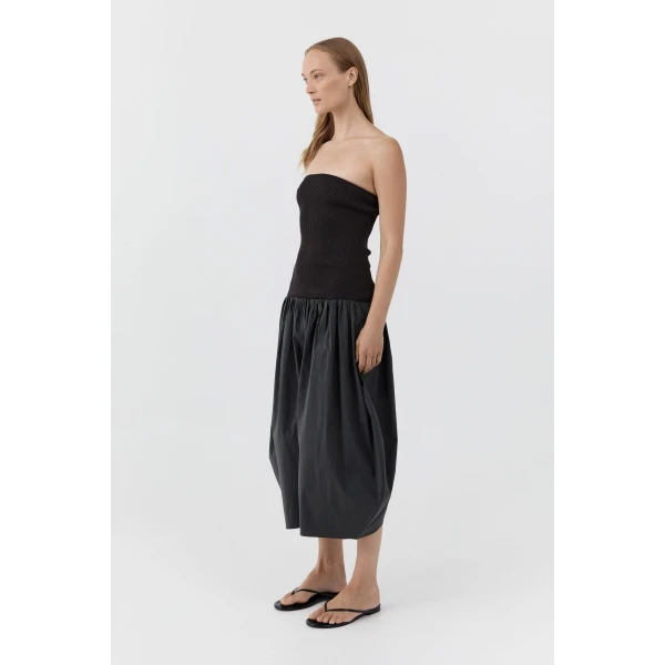 St. Agni Sculpted Balloon Dress in Magnet, view 4