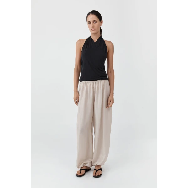 St. Agni Silk Adjustable Balloon Pants in Soft Ash, view 2