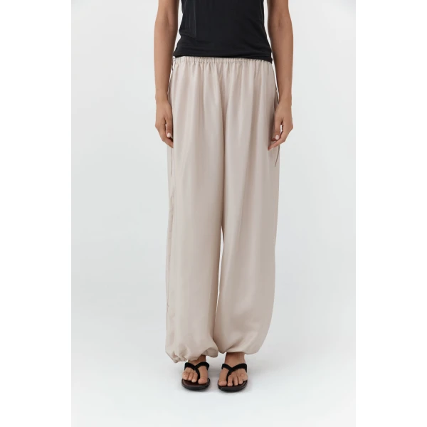 St. Agni Silk Adjustable Balloon Pants in Soft Ash, view 3