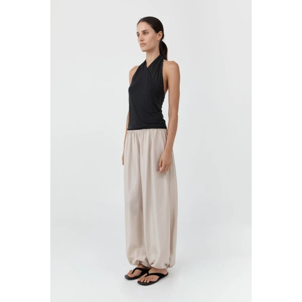 St. Agni Silk Adjustable Balloon Pants in Soft Ash, view 5