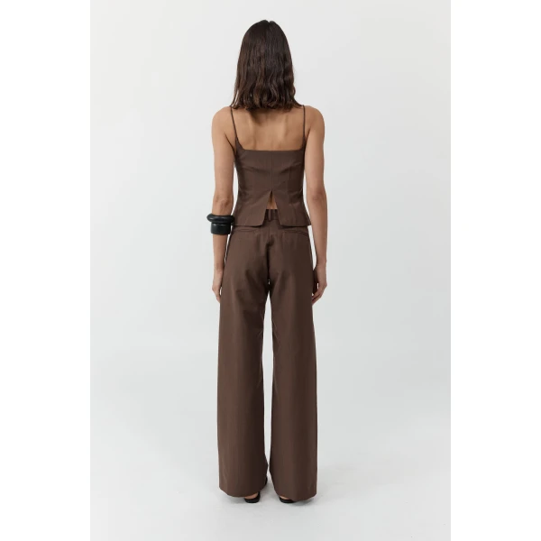 St. Agni Silk Canvas Carter Trousers in Mud, view 5