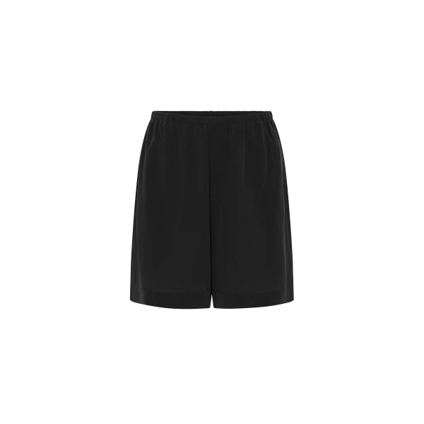 St. Agni Silk Everyday Relaxed Shorts in Black