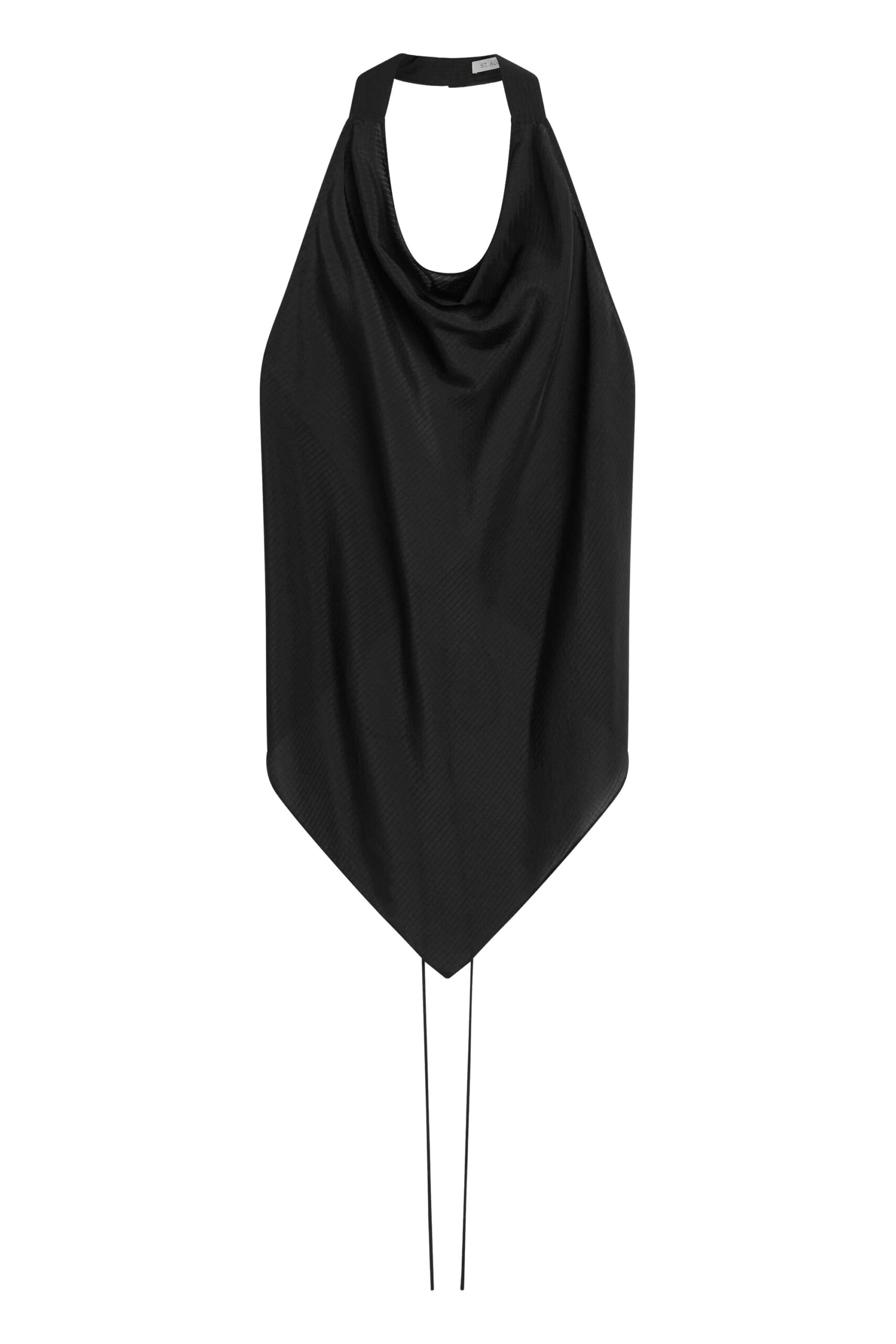 St. Agni Silk Grid Halter Top in Black | Tops | Coveti St. Agni Silk Grid Halter Top in Black
