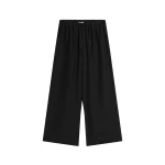 St. Agni Silk Grid Relaxed Pants in Black