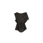 St. Agni Silk Mesh Mini Dress in Black