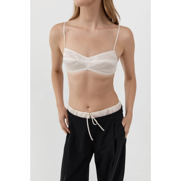 St. Agni Silk Organza Bralette in Talco, view 3