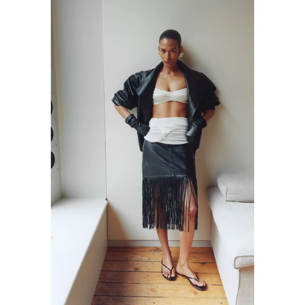 St. Agni Silk Organza Bralette in Talco, view 6