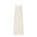 St. Agni Silk Twill Relaxed Slip Dress in Milk
