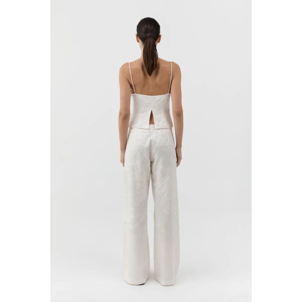 St. Agni Silk Wool Jacquard Cami in Talco, view 6