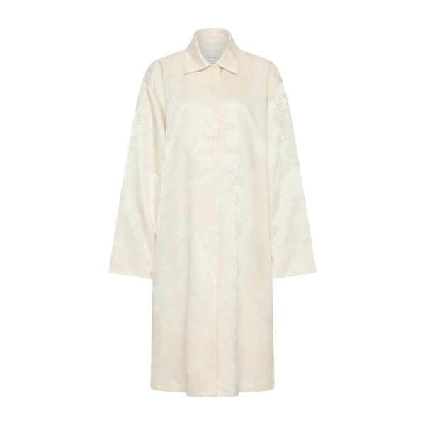 St. Agni Silk Wool Jacquard Coat in Talco