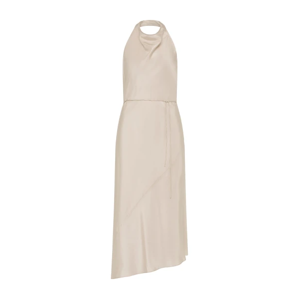 Silk Wrap Dress in Soft Ash