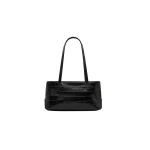 St. Agni Slim Shoulder Bag in Croc Embossed Black