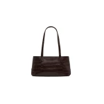 St. Agni Slim Shoulder Bag in Croc Embossed Coffee