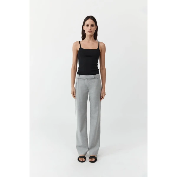St. Agni Slim Square Neck Knit Top in Black, view 2